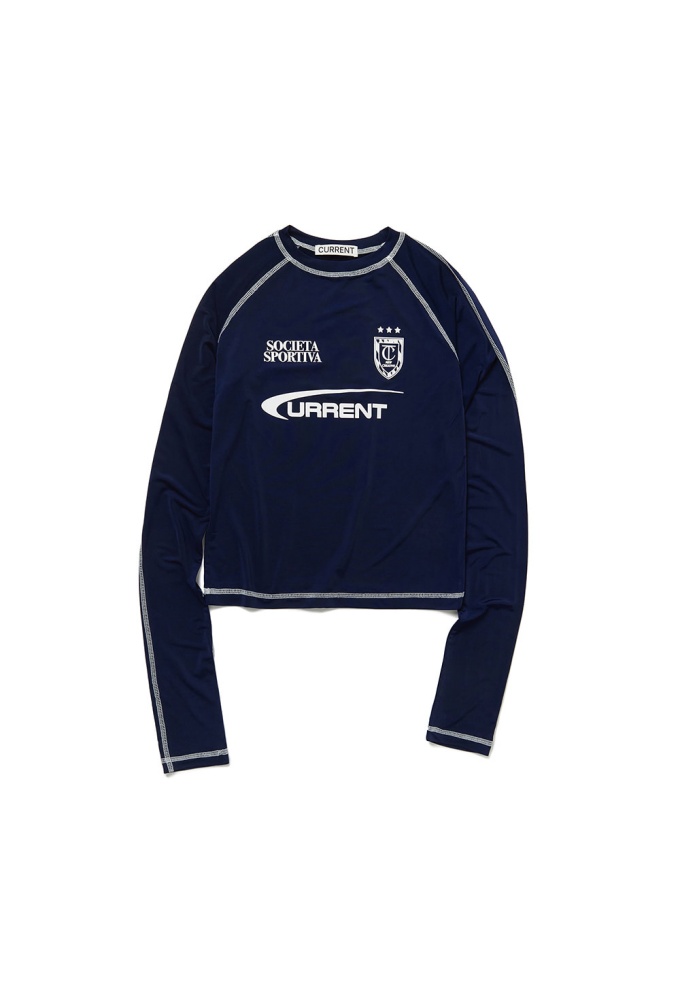 CURRENT SPORT FITTED TRACK JERSEY TOP [NAVY]