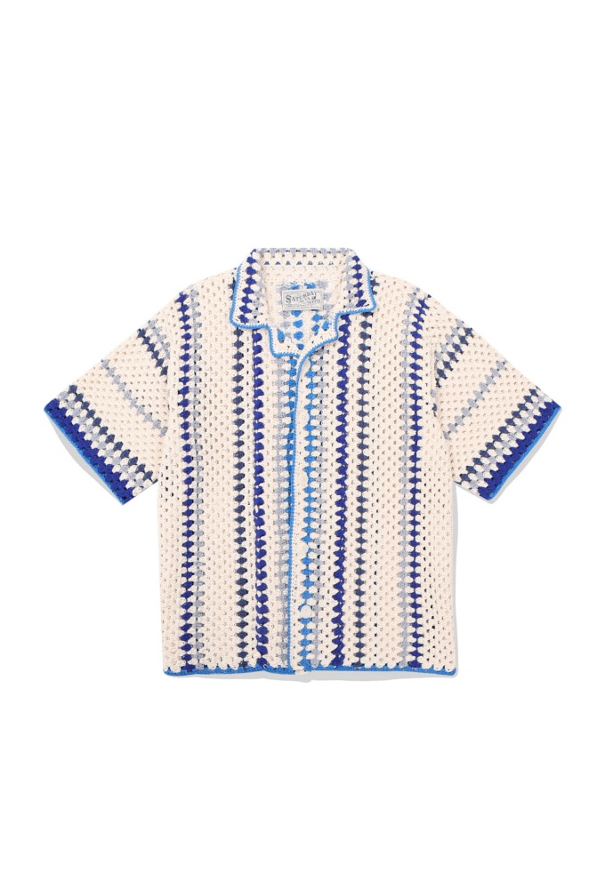 Handmade Crochet Knit Shirt Multi Blue (7월 9일 순차발송)