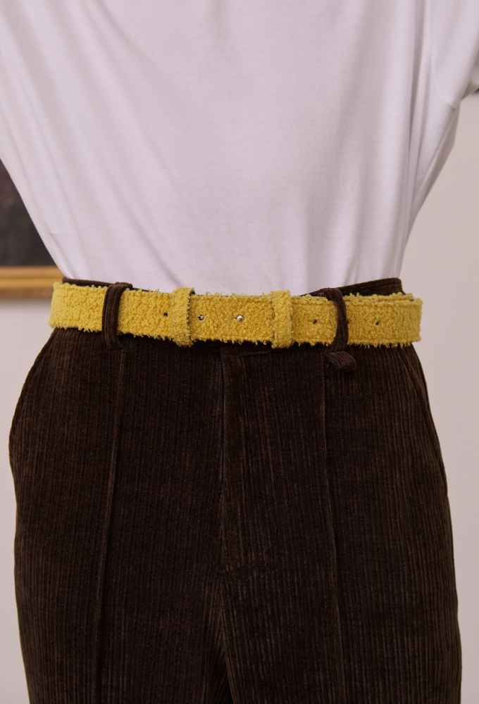 Boucle Leather Belt Yellow (12월 5일 순차 발송)