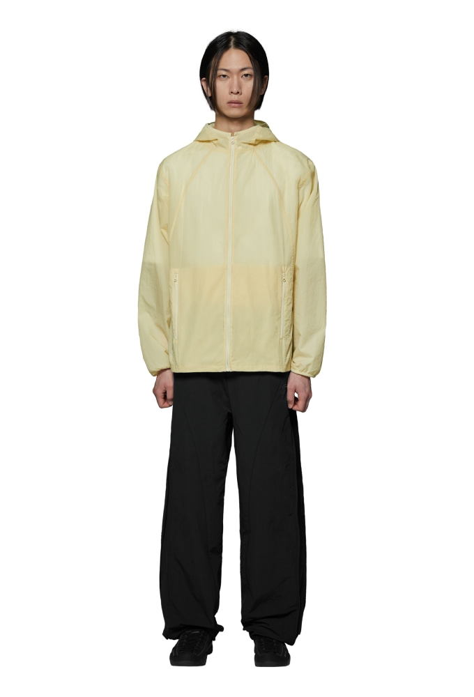 BACK-PRINTED PACKABLE JACKET - LIGHT YELLOW
