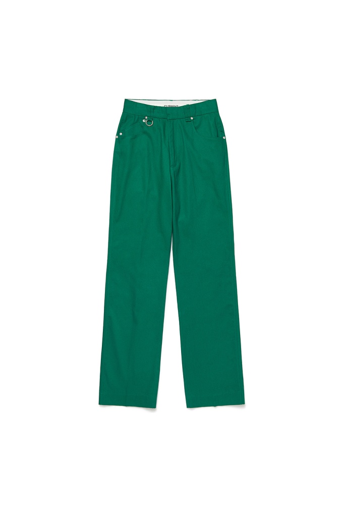 CLASSIC STRAIGHT COTTON PANTS [GREEN]