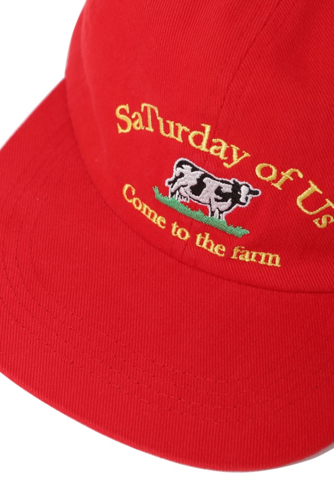 Milk Cow Embroidered Ball Cap Red