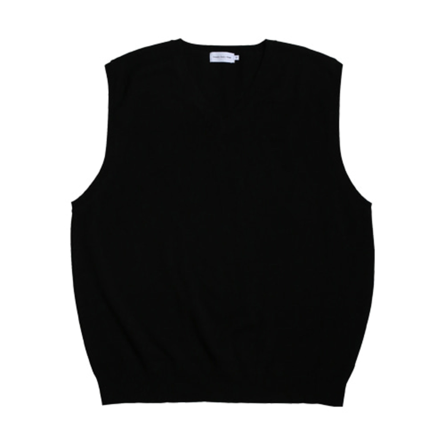 Cotton V-neck Vest (Black)