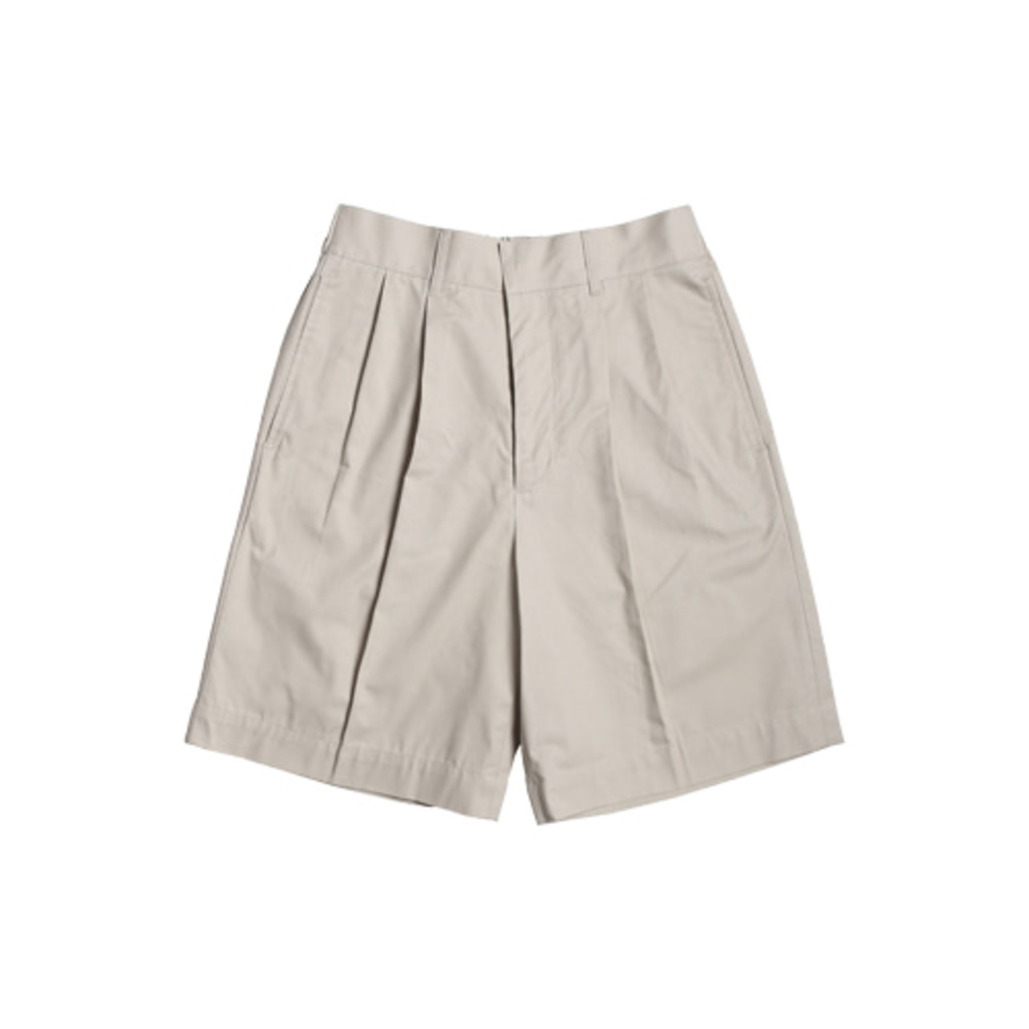 Long Half Cotton Shorts (Beige)