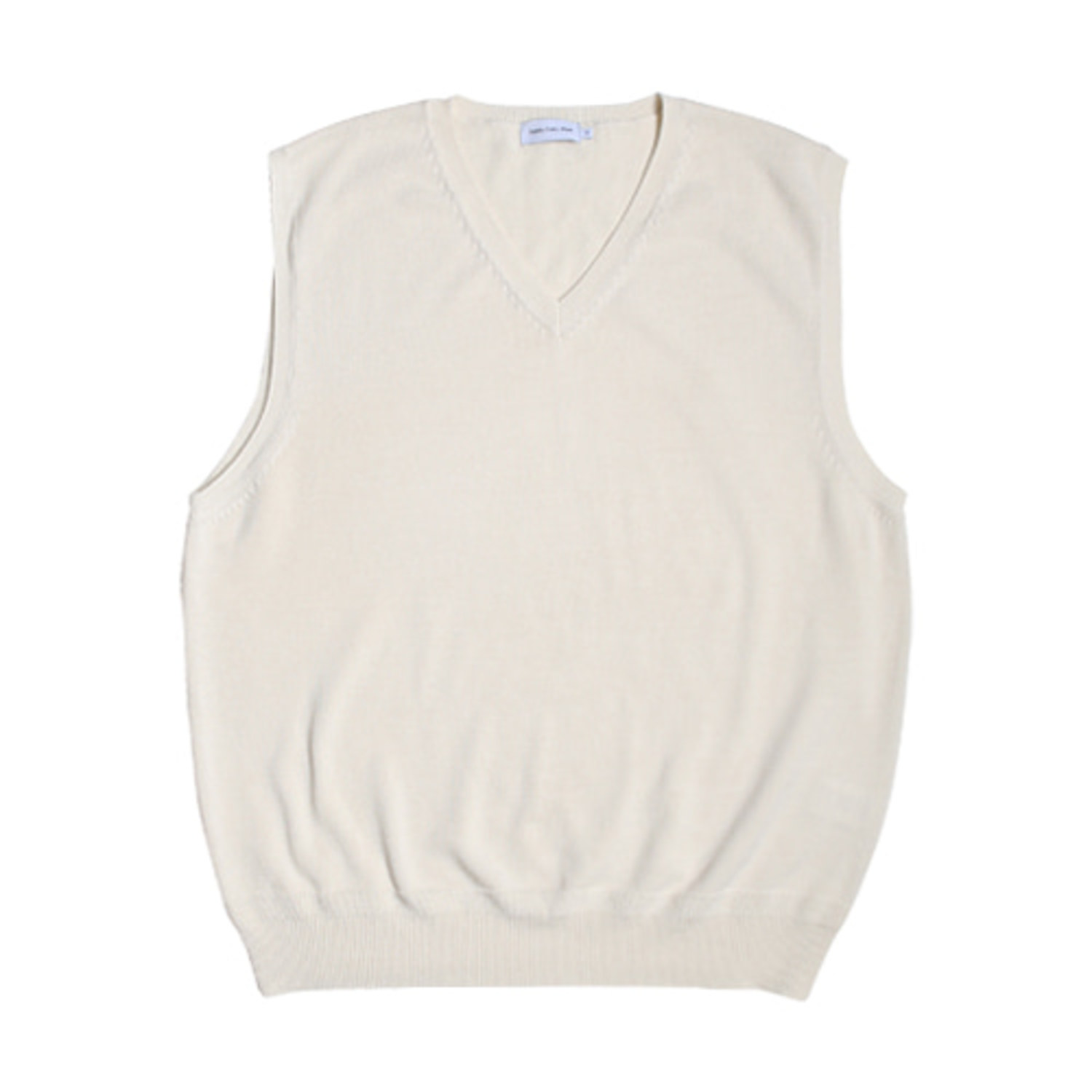 Cotton V-neck Vest (Cream)