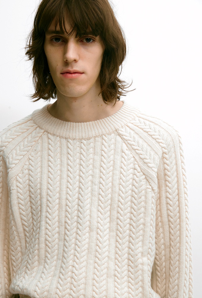 CABLE RAGLAN KNIT IVORY